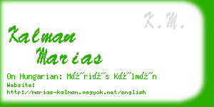 kalman marias business card